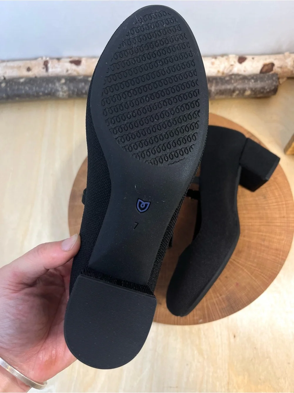 Rothy's Black Mary Jane Block Heels